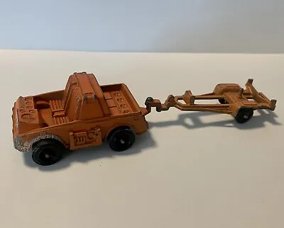 Vintage Tootsie Toy - Die Cast Metal - Orange Utility Vehicle & Boat Trailer • $4