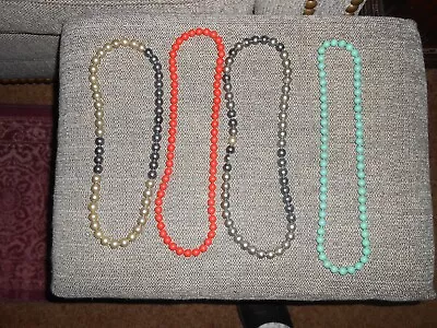 Vintage POP IT BEADS Beaded NECKLACE Green Pearl PLASTIC Chunky COSTUME JEWELRY • $24.99