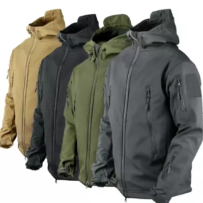 Men's Jackets Work Casual Tactical Waterproof Military Hooded Spring Sports Coat • $26.57