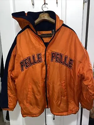 Vintage Pelle Pelle Marc Buchanan Orange Hooded Jacket Sz XXL Made In Hong Kong • $124.99