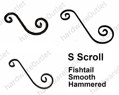 £8.50 • Buy S SCROLL Mild Steel Flat Bar 12 X 6mm 3 Styles Available Wrought Iron (PAIR)