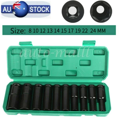 $21.40 • Buy 10X Drive Deep Impact Socket Set 1/2  Metric Garage Tool For Wrench Adapter Hand