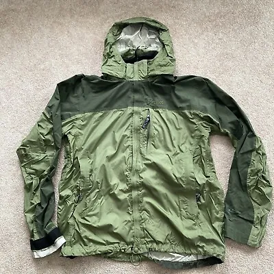 Marmot Jacket Mens Extra Large Green Full Zip Hood Outdoor Vented Ski Hike Flaws • $25