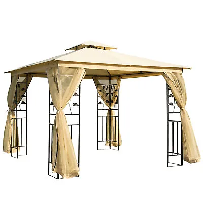 Outsunny 3 X 3(m) Patio Garden Metal Gazebo Marquee Tent Canopy Shelter Pavilion • £188.99