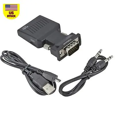 VGA Input To HDMI Output Adapter PC Laptop To HDTV Moniter Projecter Converter A • $12.59