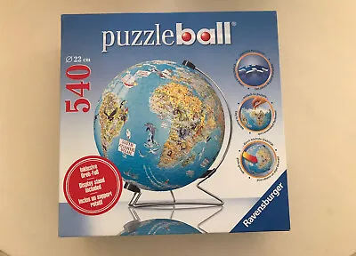 Ravensburger 3D THE WORLD Puzzleball 540 Pieces With Display Stand 9” Complete • $14.90