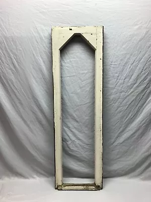 Antique Vintage 14x46 Peaked Glass Shabby White Window Sash Chic Old 1083-23B • $125