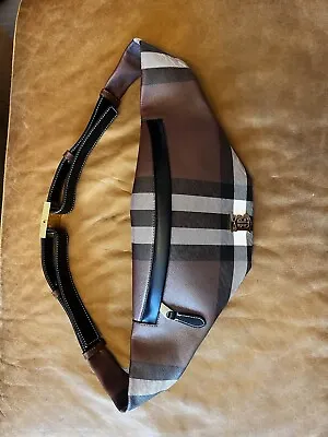 £375 • Buy Burberry Brown Check Belt Bag