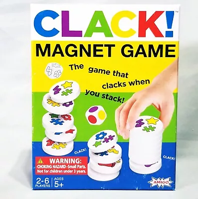 Clack! Magnetic Tile Stacking Family Game Action Dexterity PreO  • $8