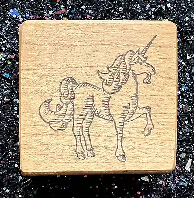 Vintage Rubber Stamp  Unicorn Magic    By  Timeless Images  1 3/4 X 1 3/4  • $5.50