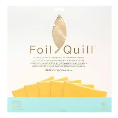 We R Memory Keepers - Foil Quill 12inX12in Foil Sheets 15 Per Package - Gold Fin • $38.49