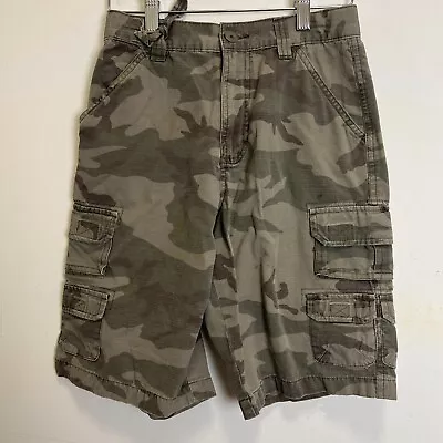 Vtg Route 66 Cargo Shorts Woodland Camouflage Boys Youth Sz 12 • $12.50