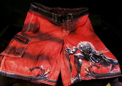 Vintage Iron Maiden Dragonfly Bathing Suit Board Shorts Swim Trunks Eddie • $125