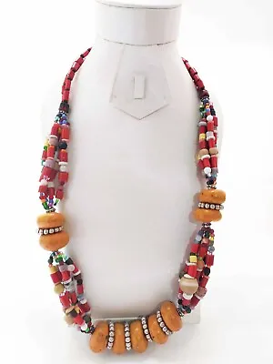 Moroccan Enamel Necklace Belly Dance Necklace Vintage Necklace Berber Tribal • $60