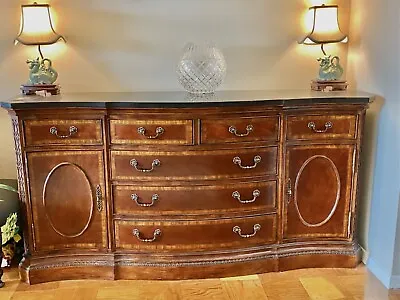 Beautiful Antique Marble Top Credenza Buffet Table Duncan Phyfe Style. • $900