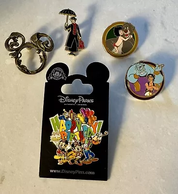 Disney Pins Happy Birthday Balloons Mickey Ears Sculpted Gold Leaves Etc • $12