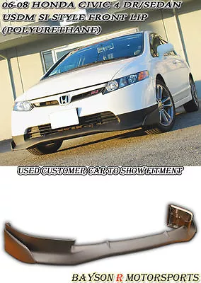 Fits 06-08 Honda Civic 4dr Sedan USDM Mu-gen Style Front Bumper Lip (Urethane) • $159.99