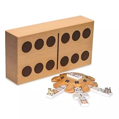  Mexican Train Complete Set With Double 12 Dominoes (Pips/Dots) Wooden Hub  • $103.66