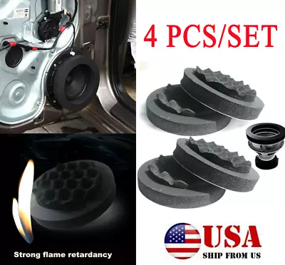 4Pcs 6.5  Wave Shape Car Speaker Ring Bass Door Trim Sound Insulation Cotton Pad • $21.21