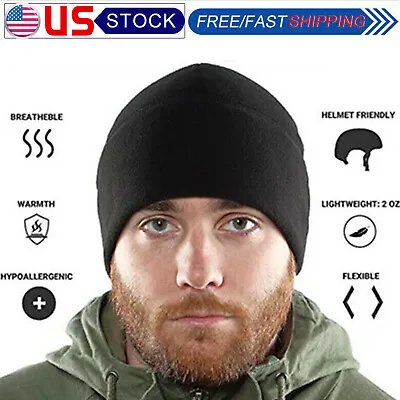 Black Military Tactical Skull Cap Winter Warm Fleece Windproof Ski Beanie Hats • $6.68