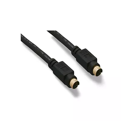 12ft S-Video Cable 4 Pin Mini DIN Male To Male - Black • $5.23