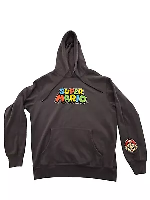 Super Mario Men's Gray Hoodie Pullover Size Med • $24.99