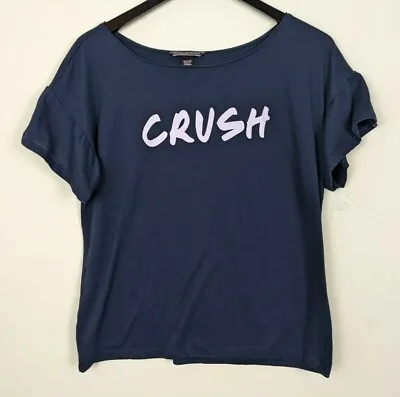 Victoria's Secret Womens  T Shirt Size M~Blue Sparkle Crush Short Flutter Sleeve • $8.09