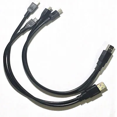 2x USB 2.0 Type A To Mini B/Micro B Charging Cable Dual Use PDA MP3 MP4 PS3 PS4 • $9.44