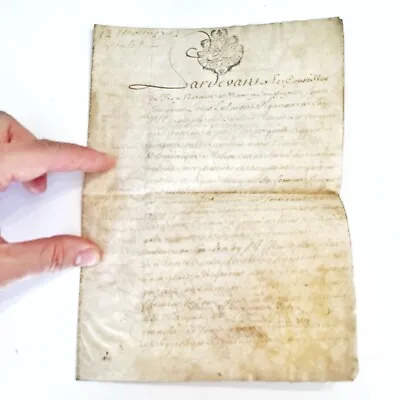 1700’s AD European Parchment Or Vellum Baroque Manuscript French Document — E • $34.95