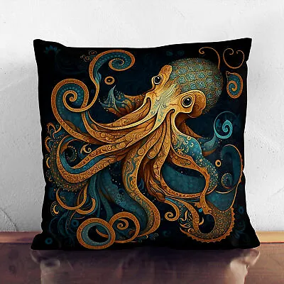 Plump Cushion Octopus Paisley Art Soft Scatter Throw Pillow Case Cover Filled • £19.95