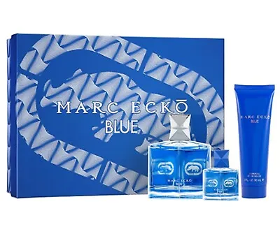 Blue By Marc Ecko Men's Perfume 3pc Set-3.4 Oz Edt Sp+3.0 Oz S/gel+0.5 Oz Mini • $34.99