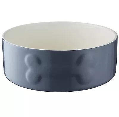 Mason Cash 20cm Grey Stoneware Dog Puppy Food Water Dish Bowl Pet Feeding Plate • £13.95