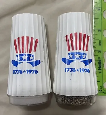 Vintage Morton's Salt & Pepper Plastic Shakers 1976 US Bicentennial - Sealed • $10