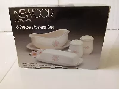 Vintage Newcor Stoneware 6-piece Hostess Set New In Box  • $30