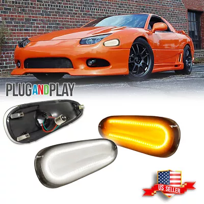 Smoked Front Switchback LED DRL Corner Signal Lights For 94-98 Mitsubishi 3000GT • $79.99