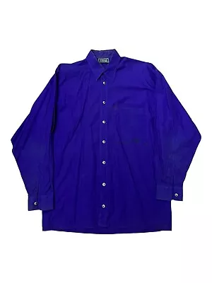 Versace V2 Classic Medusa Purple Dress Shirt Button Down Size S Fits Big 22 X30  • $34.99