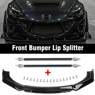 $69.99 • Buy For Mazda 3 5 6 Car Front Bumper Lip Chin Splitter Spoiler Body Kit Glossy Black