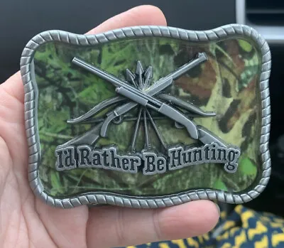I’d Rather Be Hunting Belt Buckle Camouflage  • $7.70