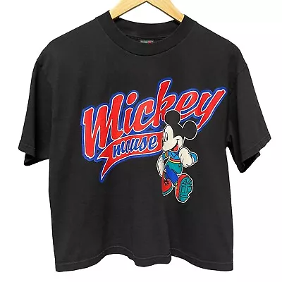Vintage 90s Disney Mickey Mouse Unlimited Jerry Leigh Crop Tee - Size M • $15
