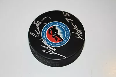 George Armstrong Signed Hockey Hall Of Fame Logo Puck Maple Leafs Psa/dna Coa • $224.99