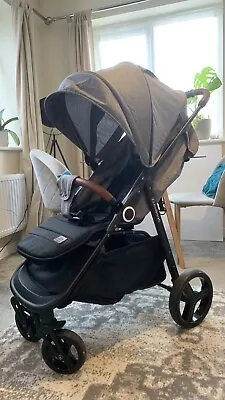 Kinderkraft Grande Plus Stroller Pushchair (Birth - 22kg) Grey • £85