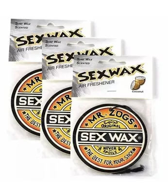 Sexwax Air Freshener Mr. Zogs Coconut Scent 3 Pack Surf Wax Air Freshener • £13.29