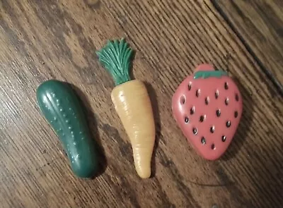 70’s Vintage Magnets Lot Of 3 Veggies Fruit • $8.50