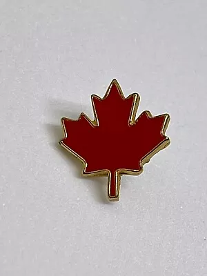 Canada Red Maple Leaf Pin Gold Tone Enamel Lapel Hat Pinback Tie Tack • $9.72