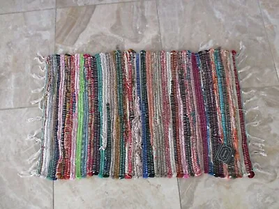 $10.95 • Buy Multicolor Rainbow Chindie Rag Rug By Home Concepts - 20  X 32 