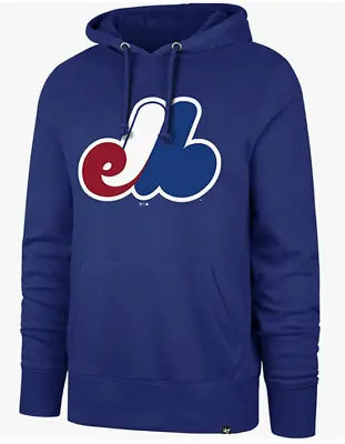 Montreal Expos Imprint Headline Blue Logo Pullover Royal Hoodie MLB Baseball • $72.42