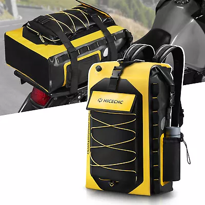 21  Large Motorcycle Sissy Bar Bag Helmet Roll Luggage For Harley Indian Honda • $71.24