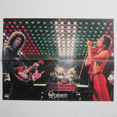 Queen 1979 Pop Rocky Live Concert Fold-Out Magazine Poster (Freddie Mercury) • £14.95