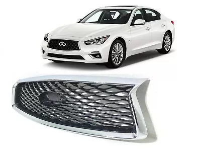 Fits 2018-2023 Infiniti Q50 Front Bumper Upper Grille Chrome Base Models • $169.10