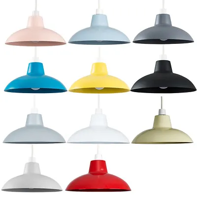 Ceiling Light Shade Lampshade Easy Fit Pendant Metal Domed Kitchen Living Room • £10.19